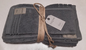 Coppia  asciugamani Coccola  colore  Piombo (52) Fazzini