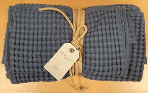Coppia  asciugamani "Nido d'ape" Nettare  colore  Blu (117) Fazzini