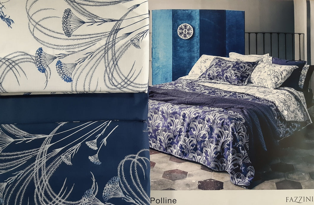 Lenzuola  matrimoniali   Polline Bianco/Blu Fazzini